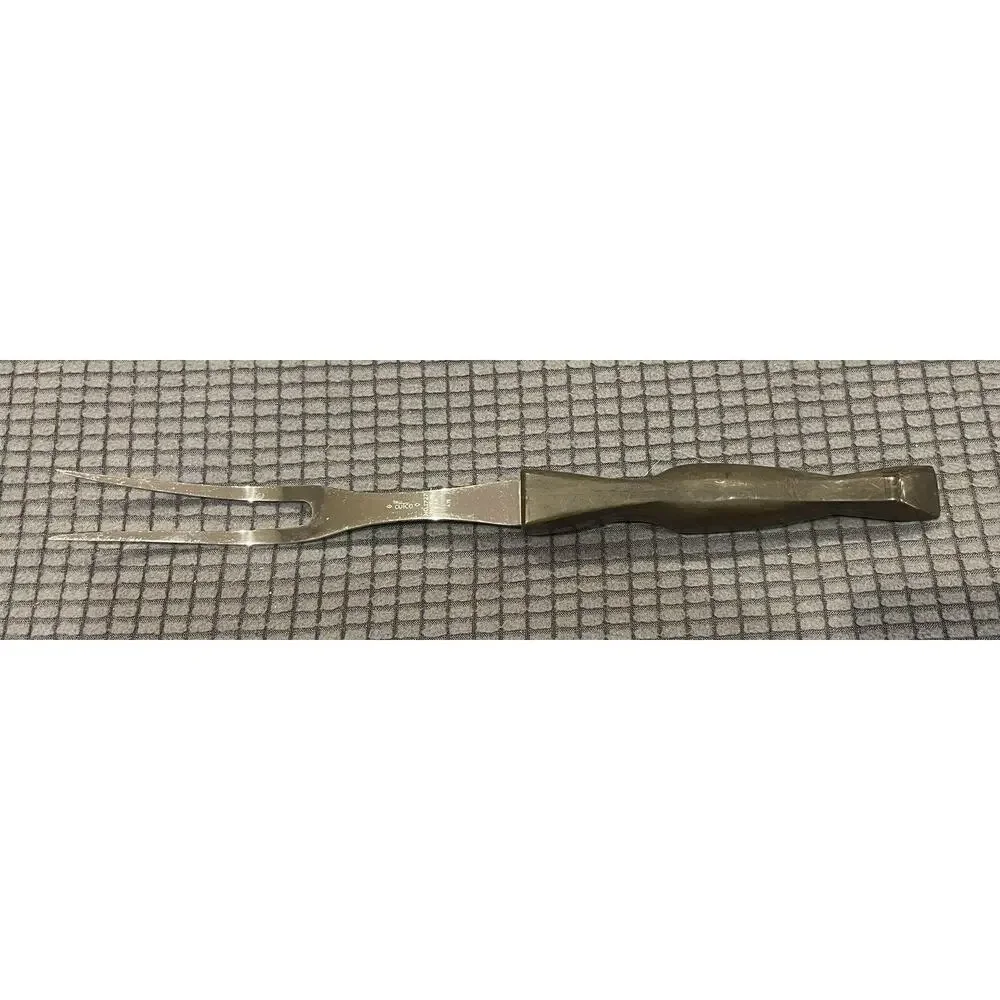 Cutco Carving Fork #1727 KM Stainless Classic Brown Handle USA